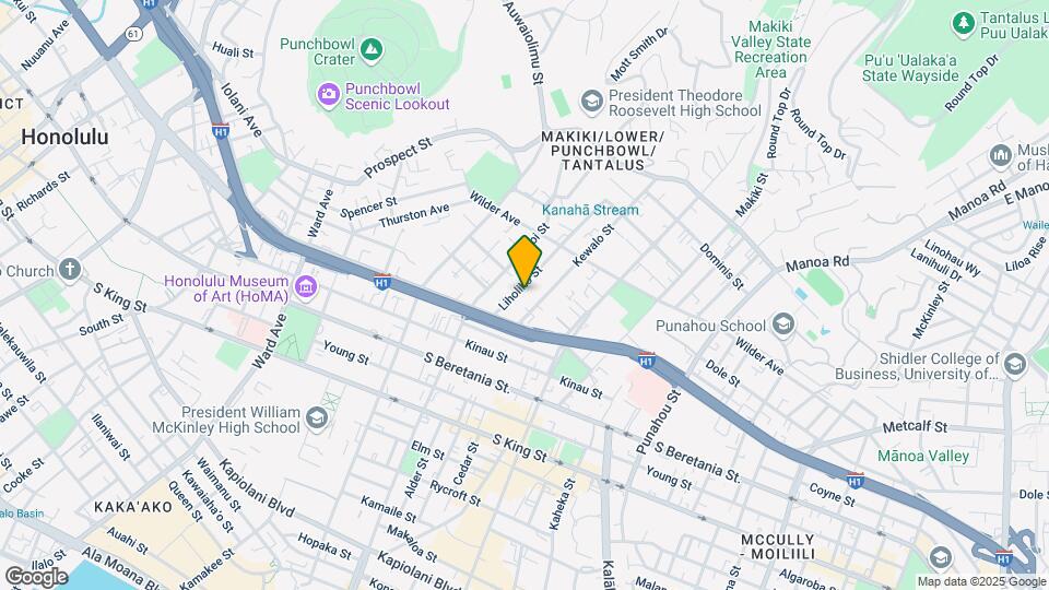 1447 Liholiho St Mapa y Detalles de la Ubicación