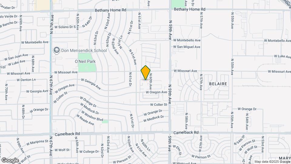 6016 W Oregon Ave Map and Location Details