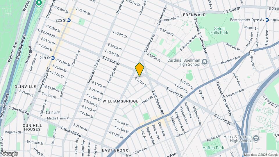 1129 E 221st St Map and Location Details