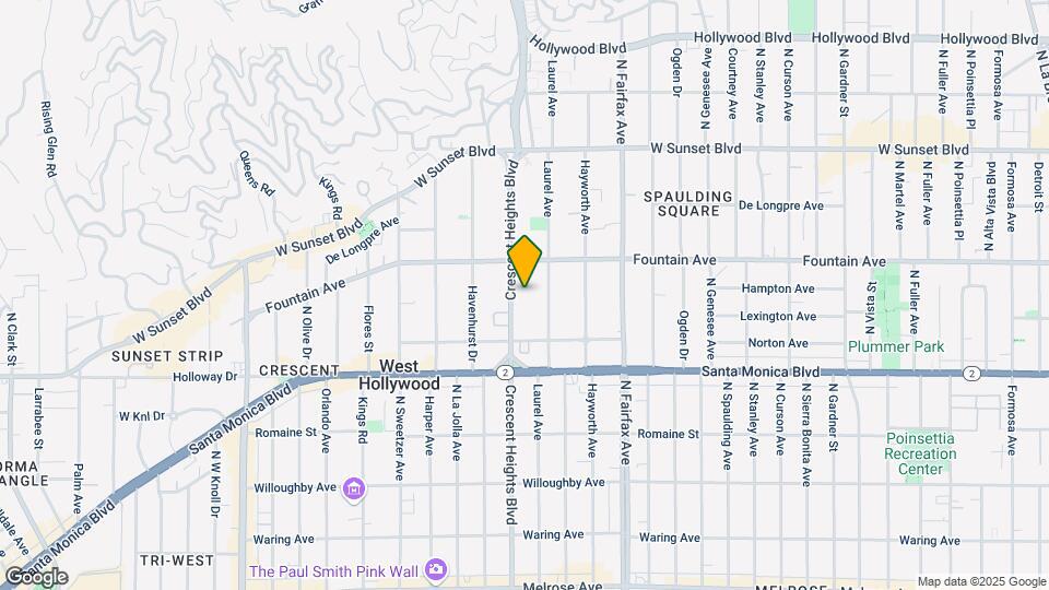 1252 N Crescent Heights Blvd Map and Location Details