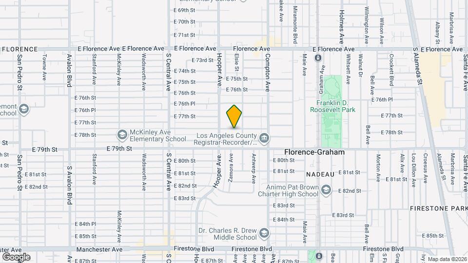 1342 E 77th Pl Mapa y Detalles de la Ubicación