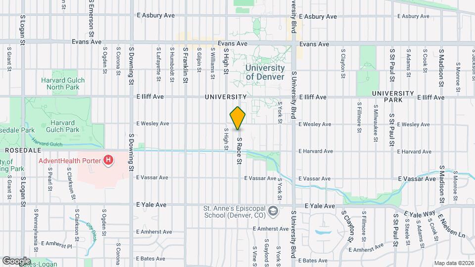 2435 S Race St, Unit 1 Map and Location Details