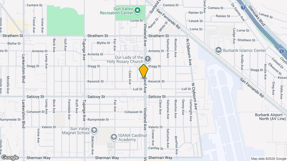 7703 Vineland Ave Map and Location Details