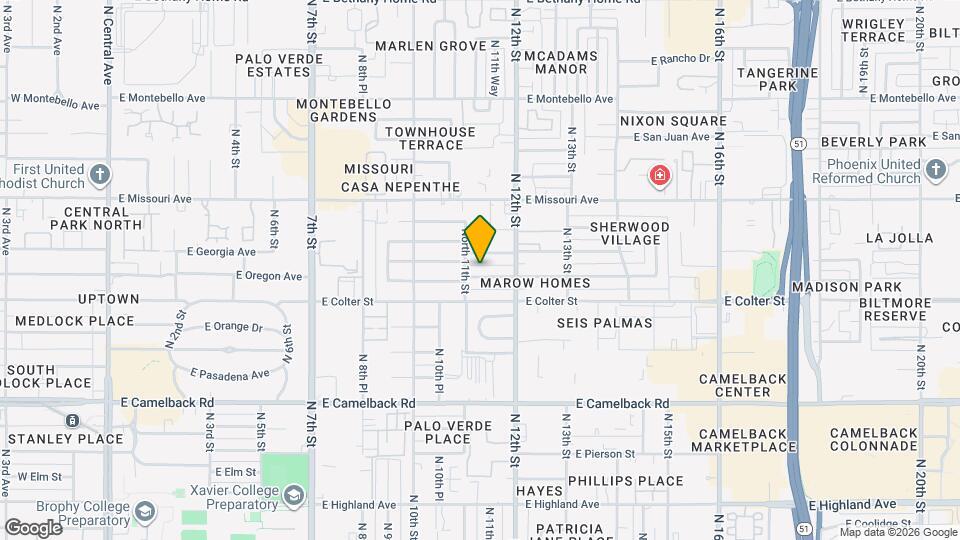 1114 E Oregon Ave Map and Location Details