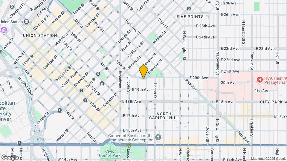 1975 N Grant St, Unit 521 Map and Location Details