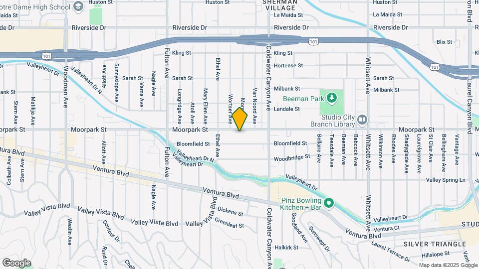 13006 Moorpark St Map and Location Details