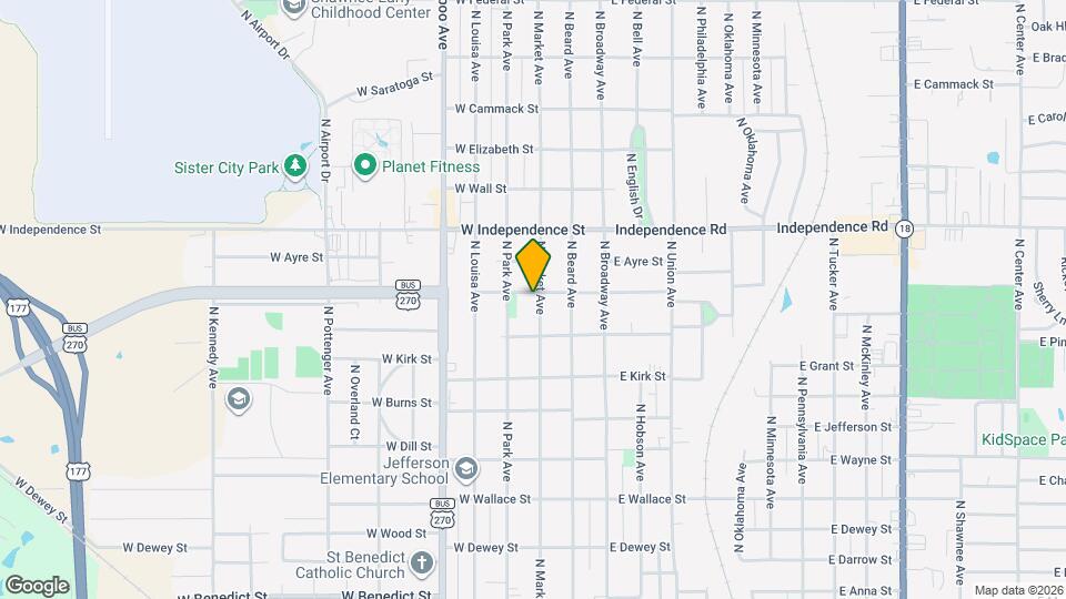 1224 N Market Ave Map and Location Details