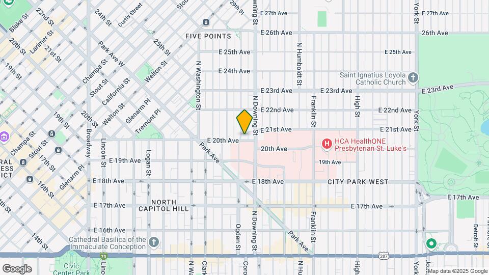 1017 E 20th Ave Map and Location Details