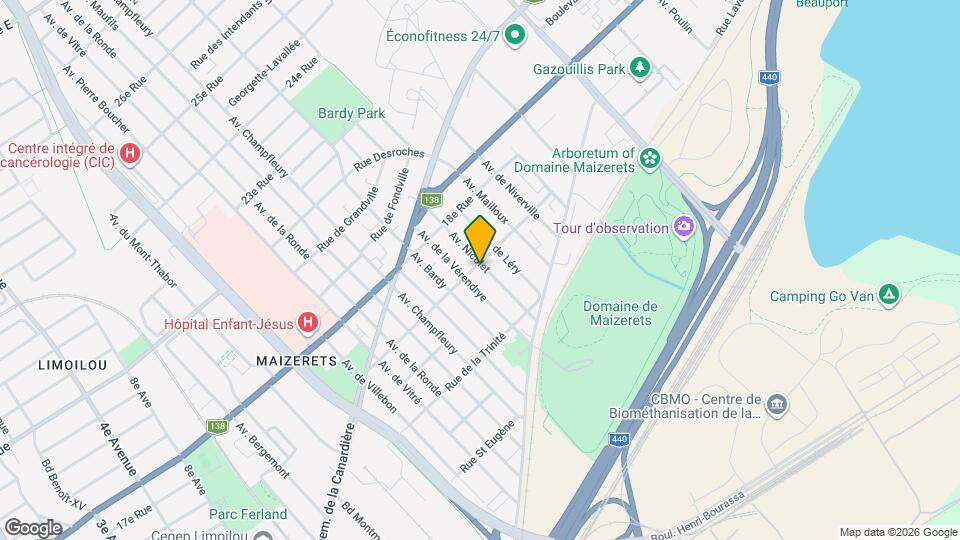 2070 Bruneau Rue Map and Location Details