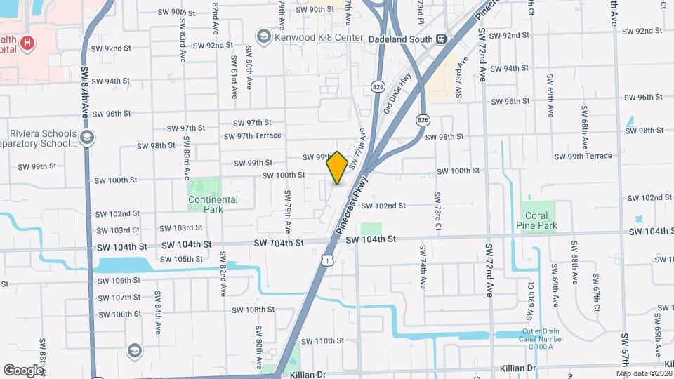 10095 SW 77th Ct Map and Location Details