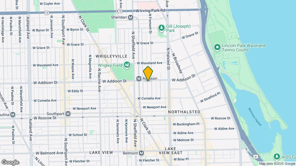 909 W Addison St Map and Location Details