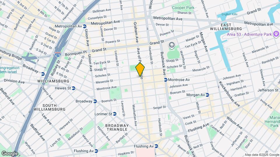 150 Meserole St Mapa y Detalles de la Ubicación