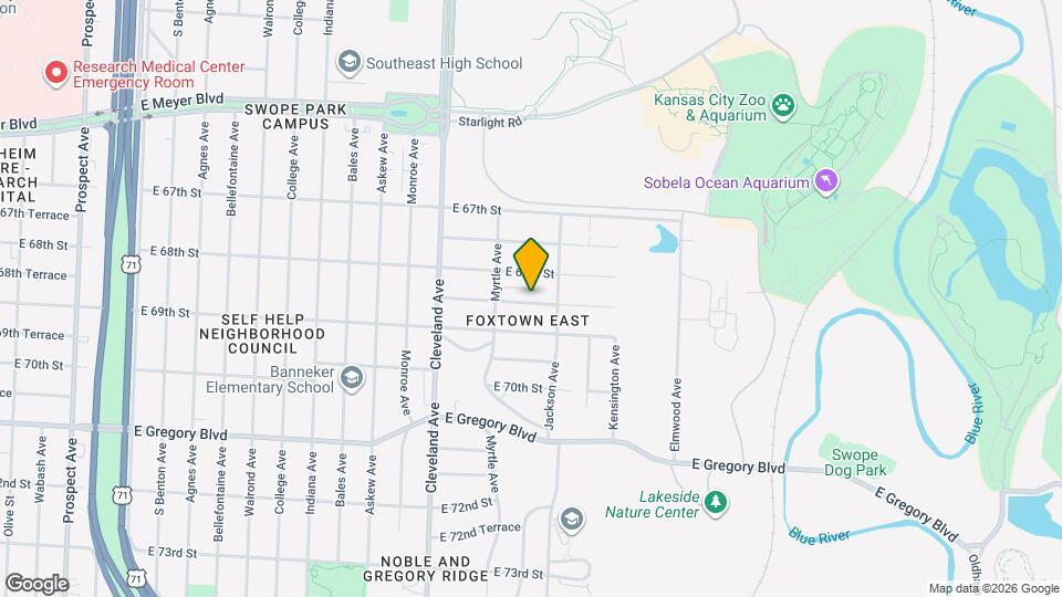 4028 E 68th Terrace Map and Location Details