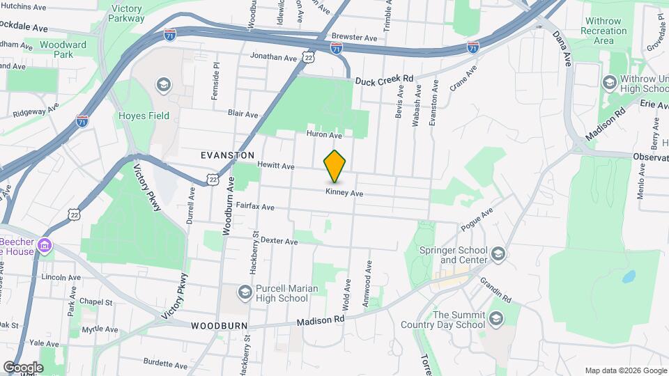 1854 Kinney Ave Mapa y Detalles de la Ubicación
