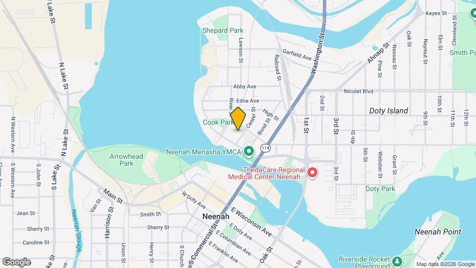 114 Center St Map and Location Details