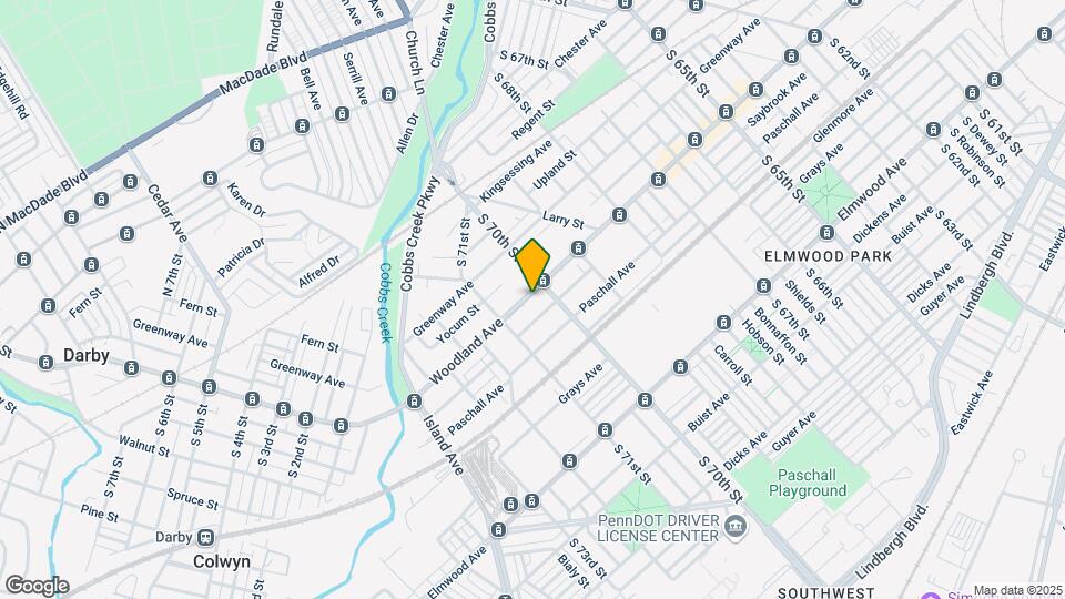 7020 Woodland Ave Map and Location Details