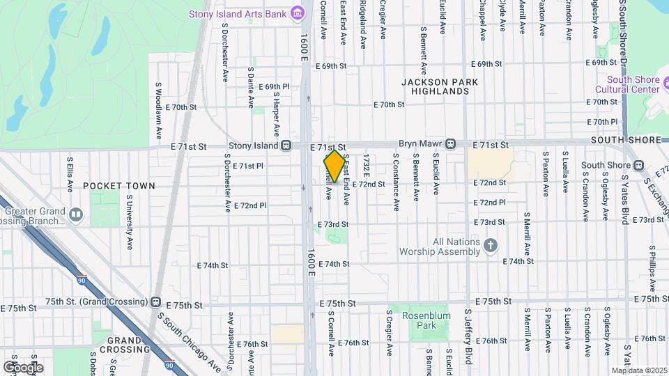 1635 E 72nd St Map and Location Details