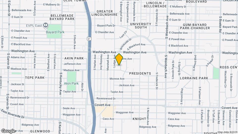 1123 Brookside Dr Map and Location Details