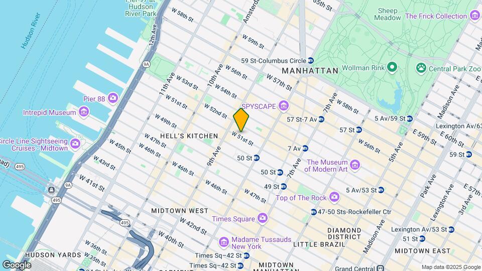 347 W 51st St Map and Location Details
