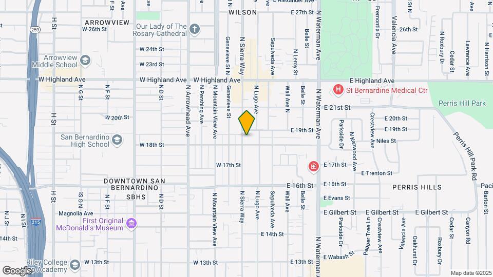 1843 N Sierra Way Map and Location Details