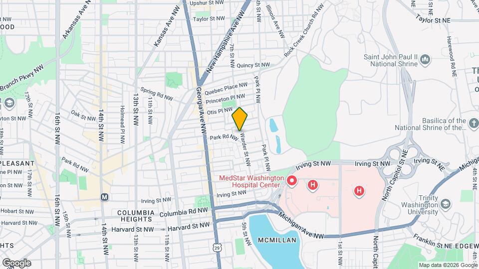 3532 Warder St NW Map and Location Details