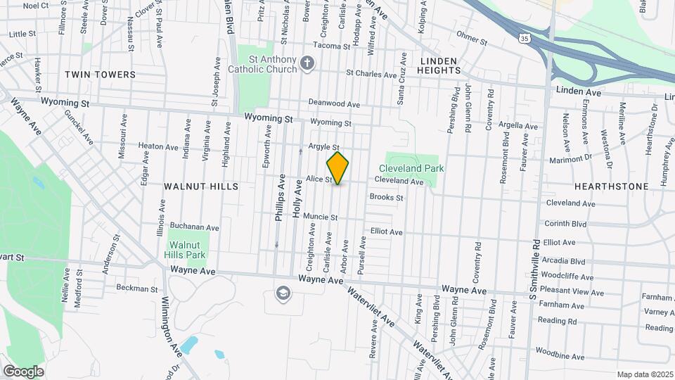 1214 Carlisle Ave Map and Location Details