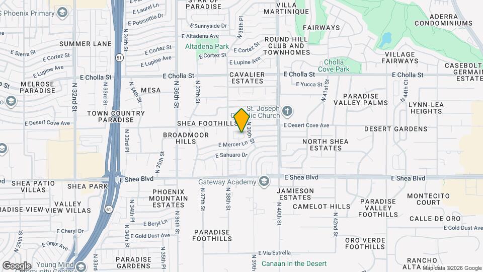 10833 N 38th Pl Map and Location Details