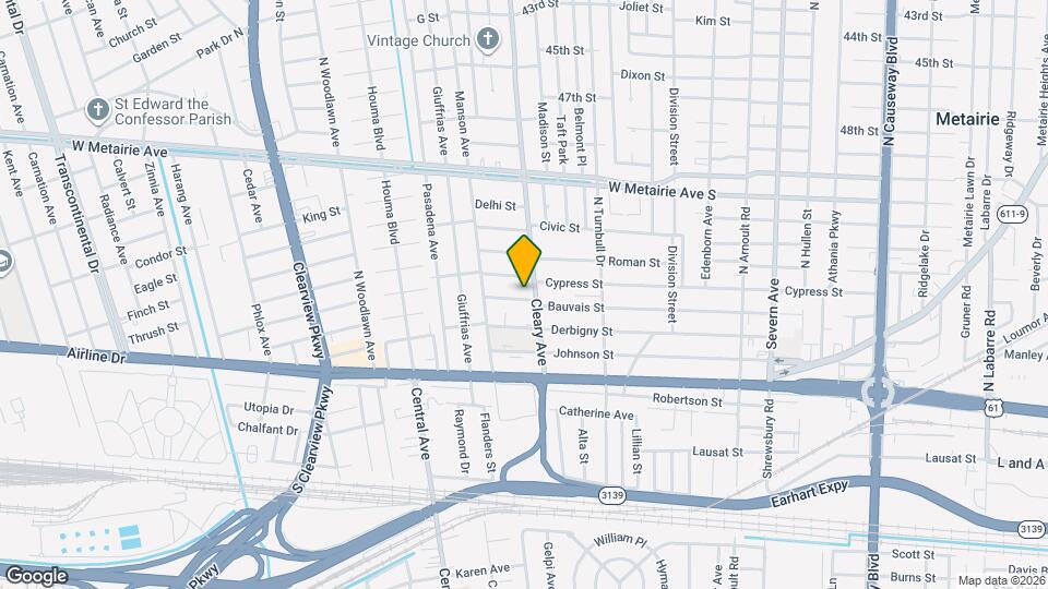 3913 Bauvais St Map and Location Details