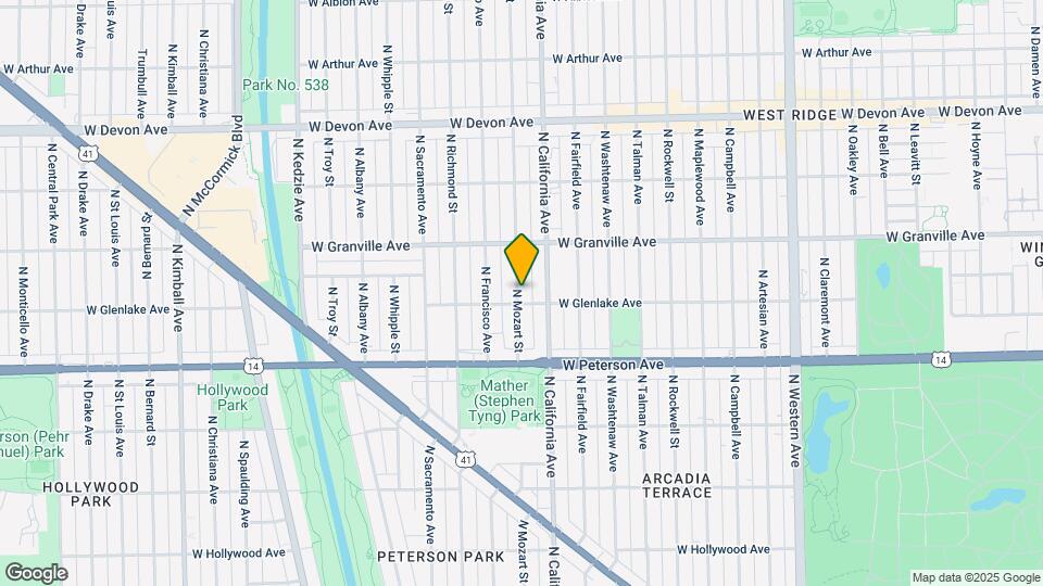 6107 N Mozart St, Unit 2nd Map and Location Details