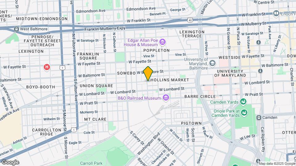 1047 Hollins St Map and Location Details