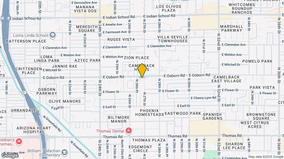 2645 E Osborn Rd Map and Location Details