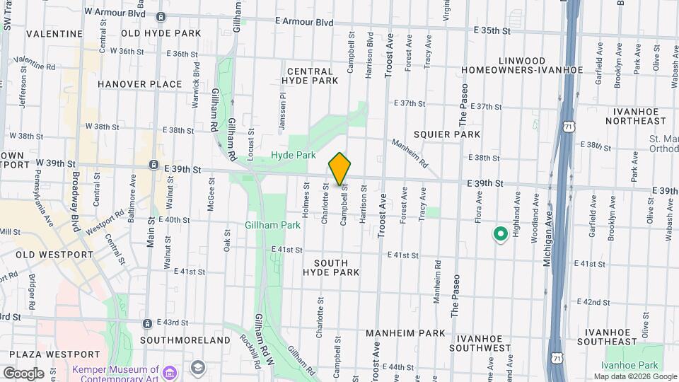 3916 Campbell | Charming Duplex Map and Location Details
