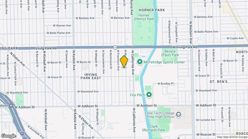 3828 N Mozart St Map and Location Details