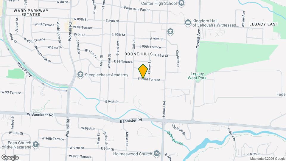 503 E 92nd Terrace Map and Location Details