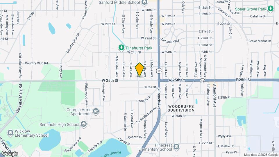 832 W 25th St Map and Location Details