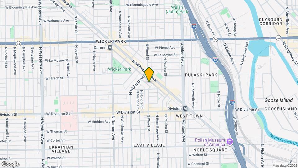 1325 N Wicker Park Ave Map and Location Details