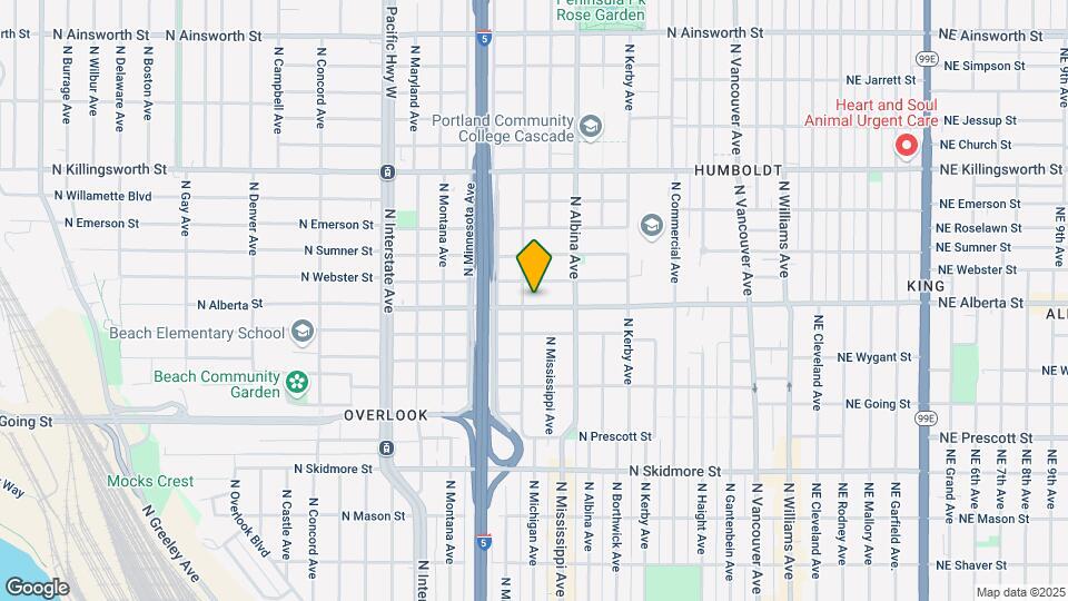 939 N Alberta St Map and Location Details