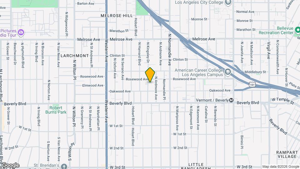 428 1/2 North Kingsley Drive Map and Location Details