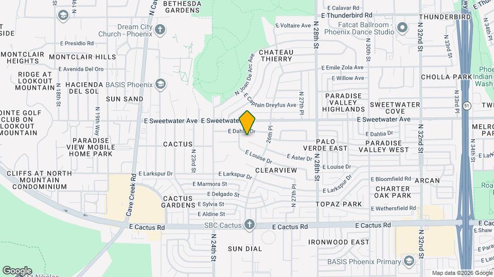 2506 E Aster Dr Map and Location Details