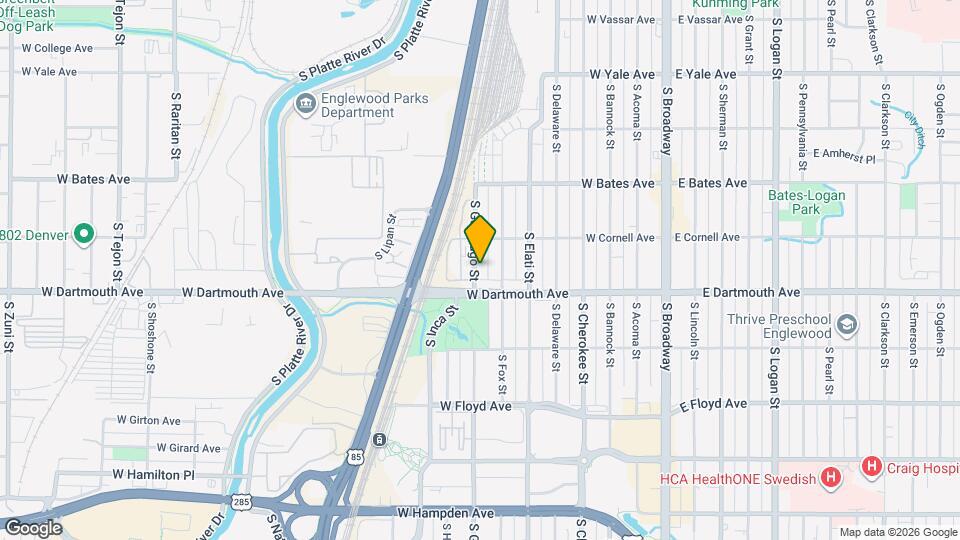 3056 S Galapago St Map and Location Details