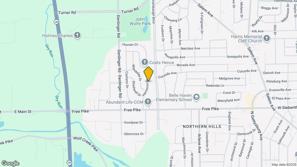 3644 Hermosa Dr Map and Location Details