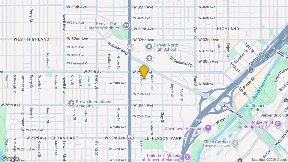 2841 W 28th Ave Map and Location Details