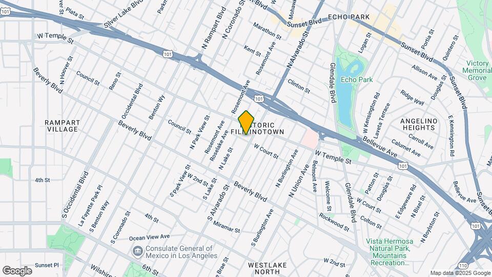 301 N Alvarado St Map and Location Details