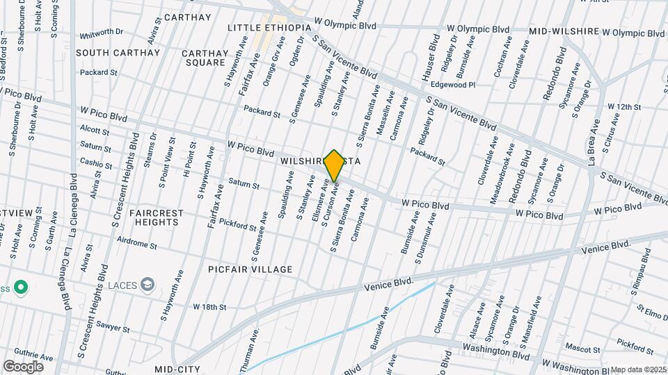1421 S Curson Ave Mapa y Detalles de la Ubicación