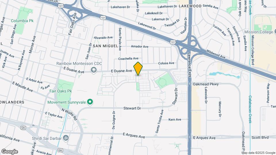 584 De Guigne Dr Map and Location Details
