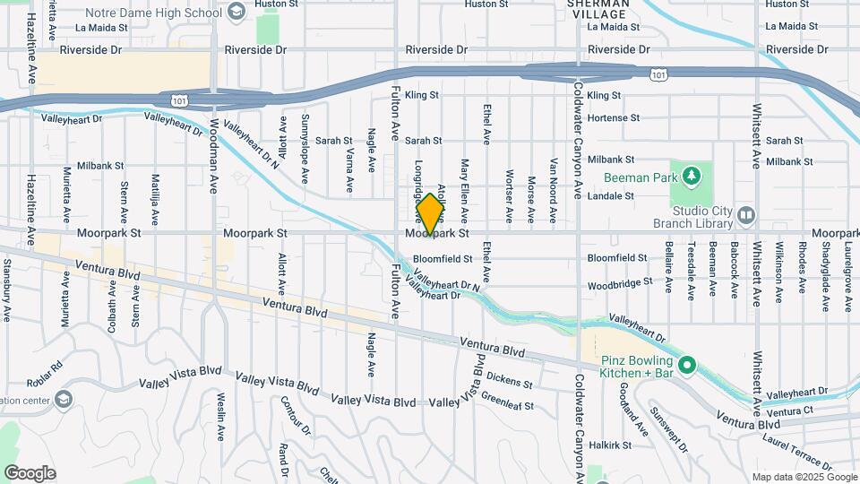 13214 Moorpark St Map and Location Details