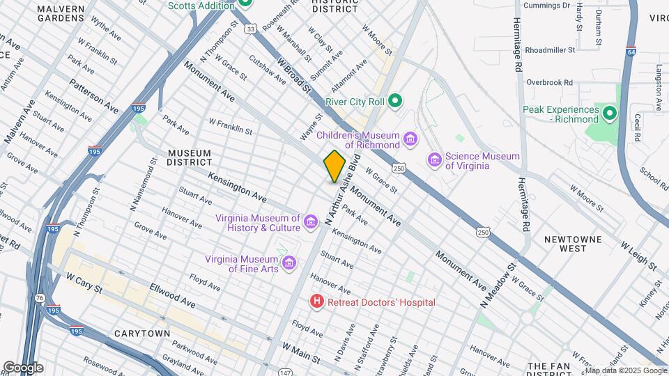 608 N Arthur Ashe Blvd Map and Location Details