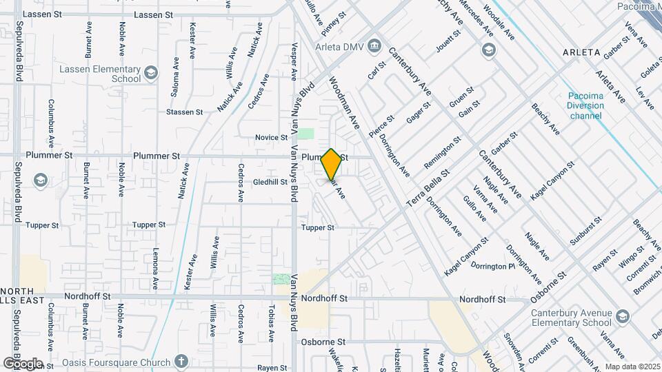9415 Sylmar Ave Map and Location Details