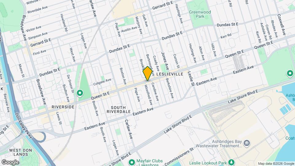 1095 Queen St E Map and Location Details