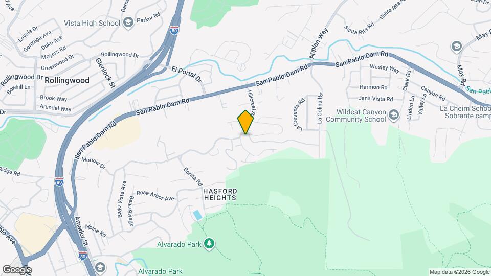 3592 Hillcrest Rd Map and Location Details